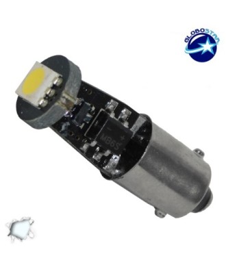 GloboStar® BA9S - T4W 22000   Λάμπα Αυτοκινήτου Can LED Bus με 1 SMD 5050 12 Volt 2.52W 24 lm 120° Ψυχρό Λευκό 6000K